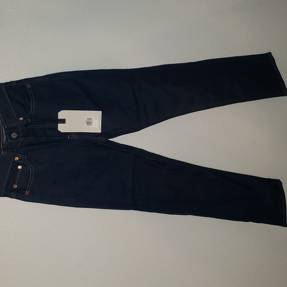 LEVI’S Wedgie Straight Fringe Pocket Blue Jeans - Picture 5 of 12